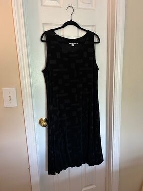 Chicos Textured Knit Dress Black Size 3 NWT